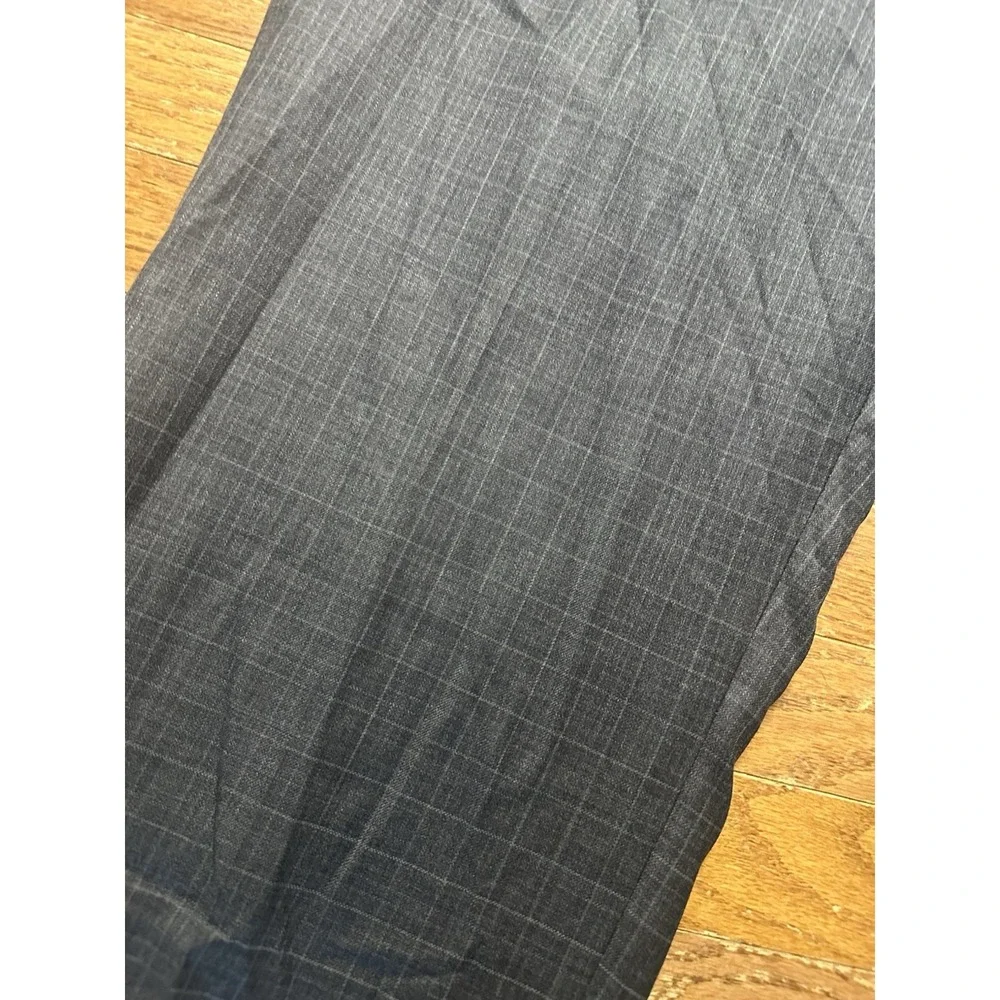 Lauren Ralph Lauren Men 35R 100% Wool Flat Front Pants Gray‎ Plaid 33